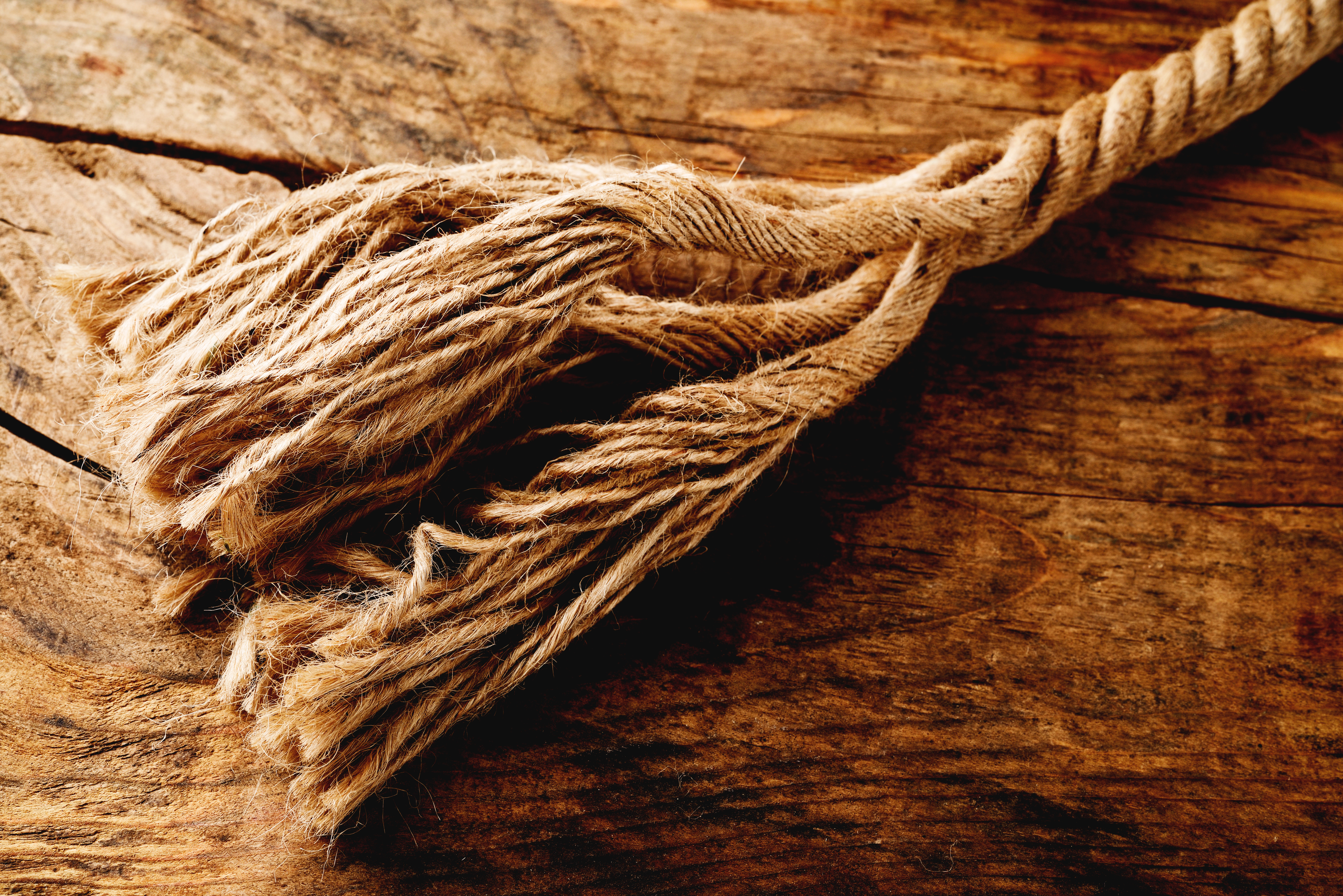 frayed hemp rope